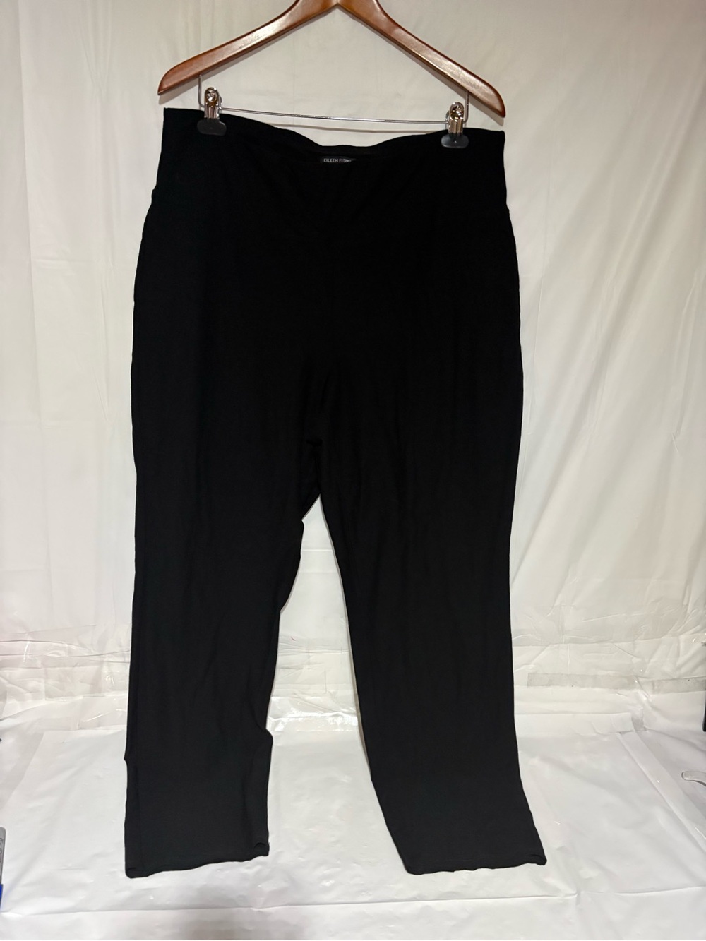 Eileen Fisher Black Knit Top with Branded Neck Tag